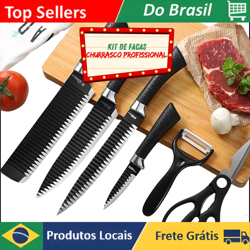 Kit de facas profissionais para churrasco